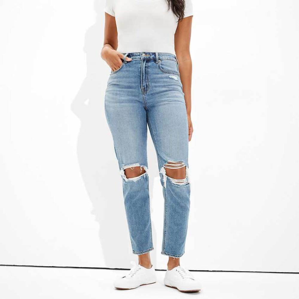 American Eagle Distressed Mom Jeans Sz 12 R